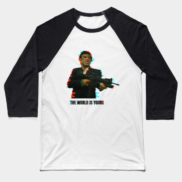 Tony Montana Scarface Baseball T-Shirt by Vanilla Susu